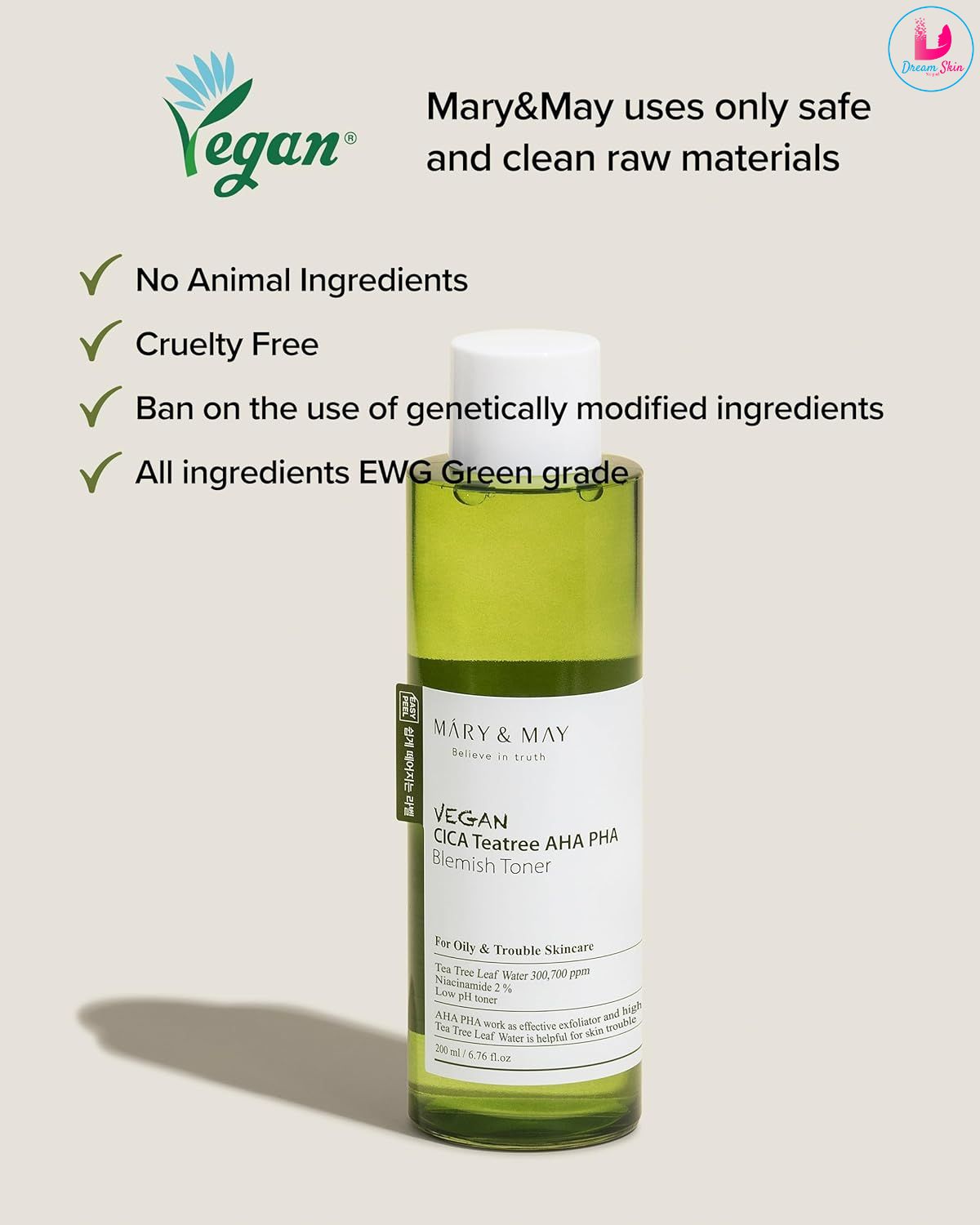 Mary&May Vegan Tea Tree AHA BHA Blemish Toner 200ml